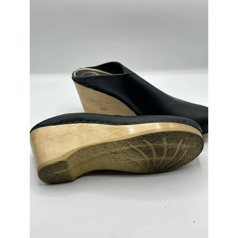 NO. 6 New School Clog on Wedge in Black Sz 40/US 9.5 $310